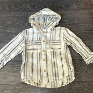 Art Class size 18 months Linen Button Down with Hood